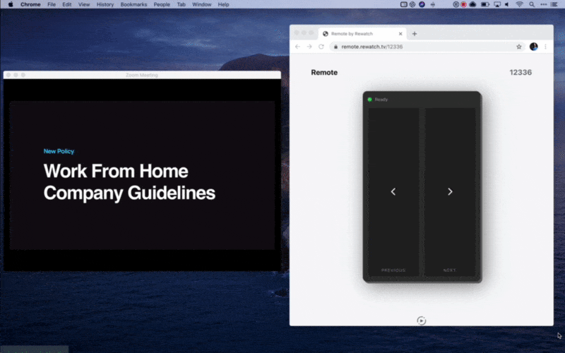 A gif showing how the Rewatch Remote App works