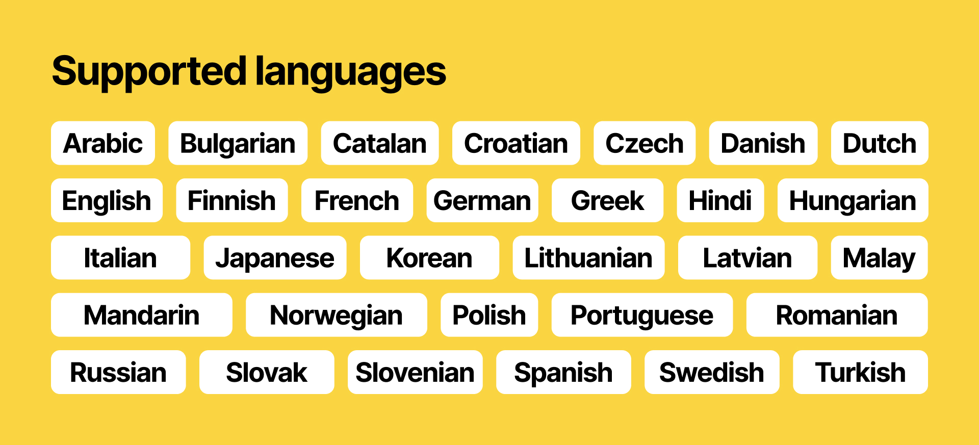 Image showing supported transcription languages in Rewatch